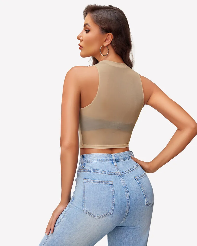 Mesh Crop Top Sheer Tank Shirts (DE Only) sold by Avid Love product image thumbnail 5