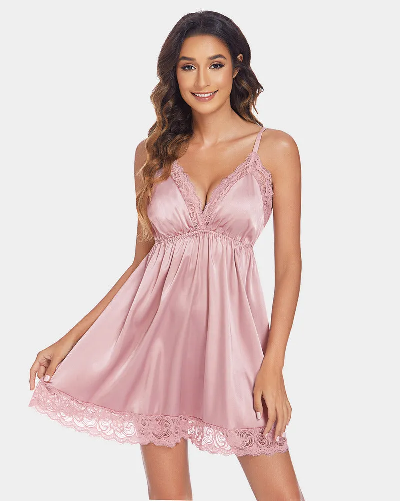 Satin Dress V Neck Nightie (DE Only) sold by Avid Love product image thumbnail 4