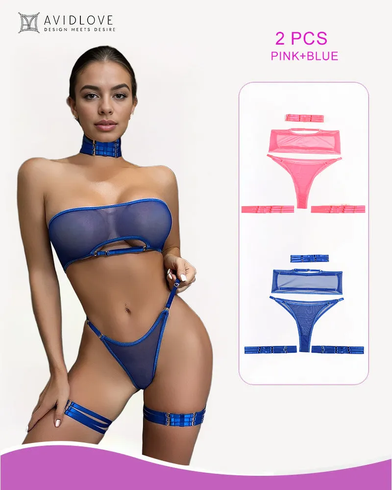 2 Packs Sheer Mesh Bra and Thong Set sold by Avid Love