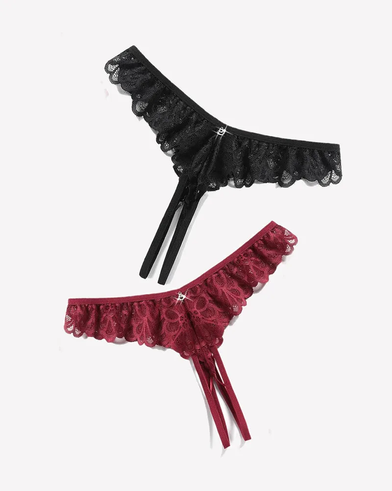Lace Panties Criss Corss Thong sold by Avid Love product image thumbnail 4