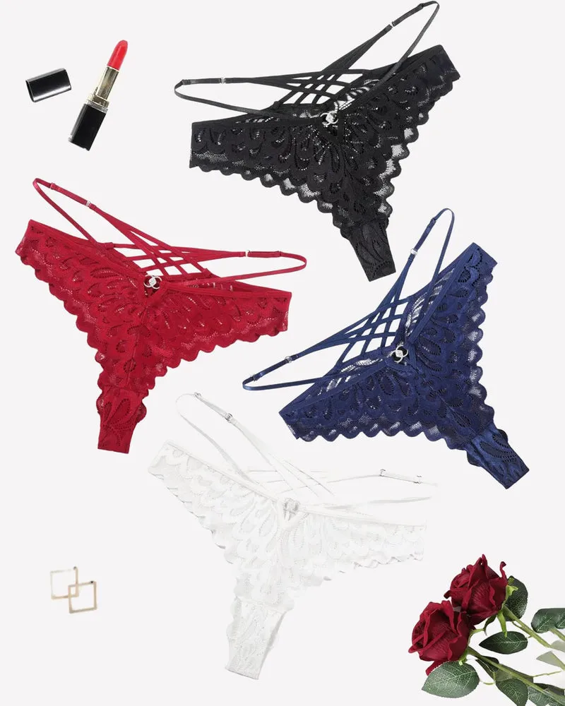 Lace Panties Criss Cross Back Underpants sold by Avid Love product image thumbnail 3