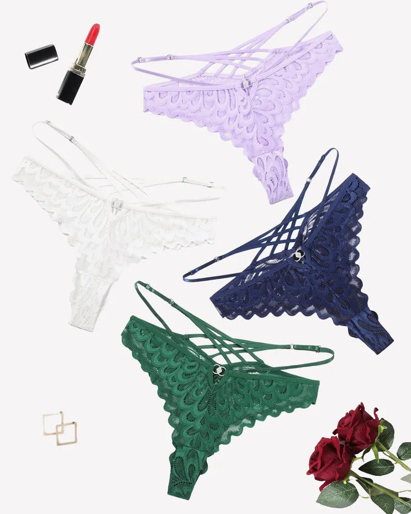 Lace Panties Criss Cross Back Underpants sold by Avid Love product image thumbnail 4