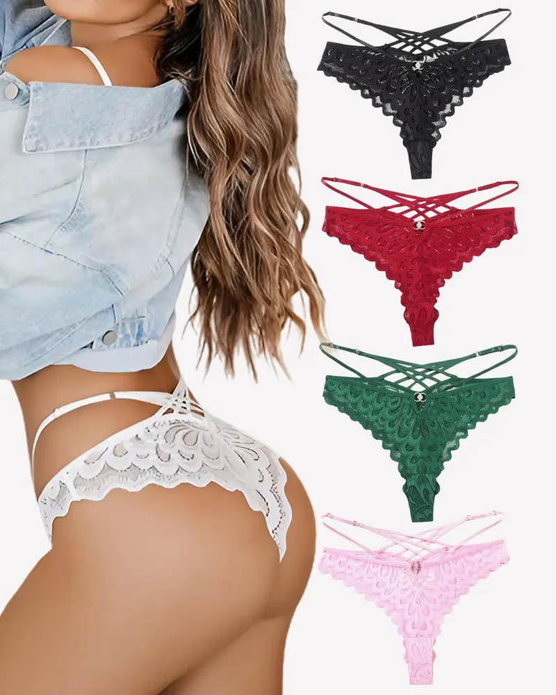 Lace Panties Criss Cross Back Underpants sold by Avid Love