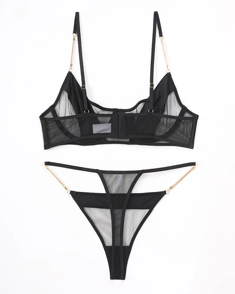 Push Up Chain Bra and Thong Set sold by Avid Love product image thumbnail 2