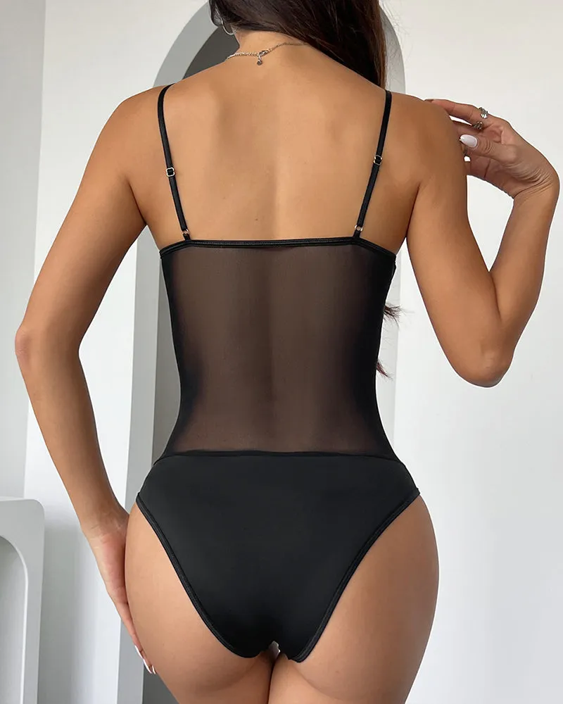 Mesh Cute Bow Lace Up Bodysuit sold by Avid Love product image thumbnail 2