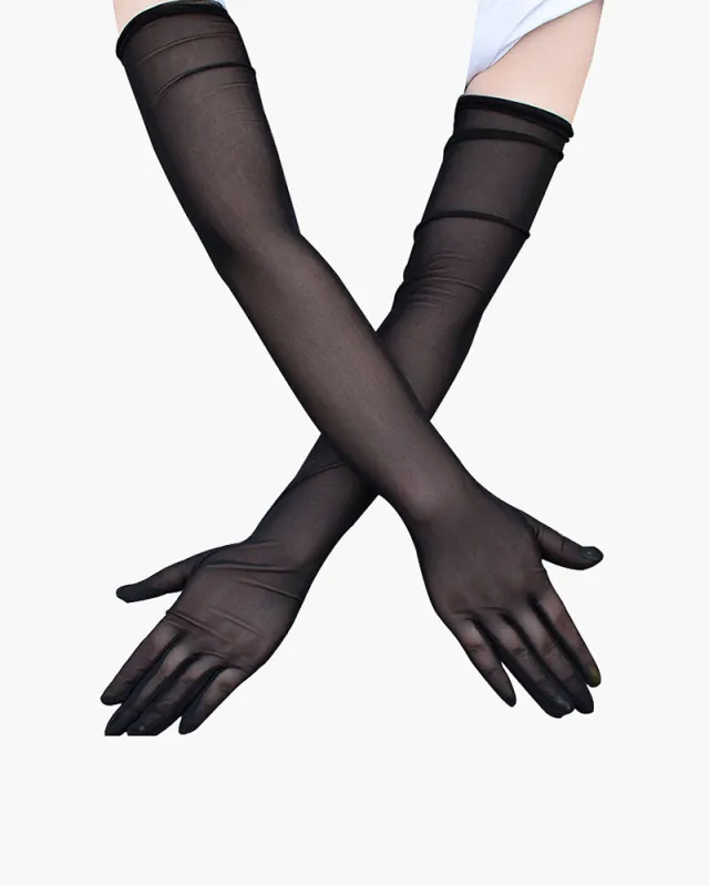 Long Stretchy Elbow Length Gloves made by Avid Love