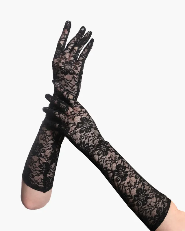 Long Lace Flowers Dressing Gloves sold by Avid Love