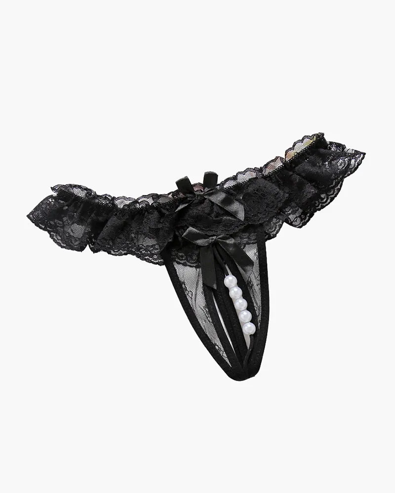 Beaded Lace Crotchless Panty sold by Avid Love product image thumbnail 3