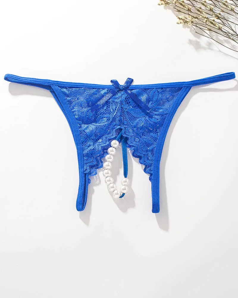 Lace Pearl G-String Low Rise T-Back Thongs sold by Avid Love product image thumbnail 4