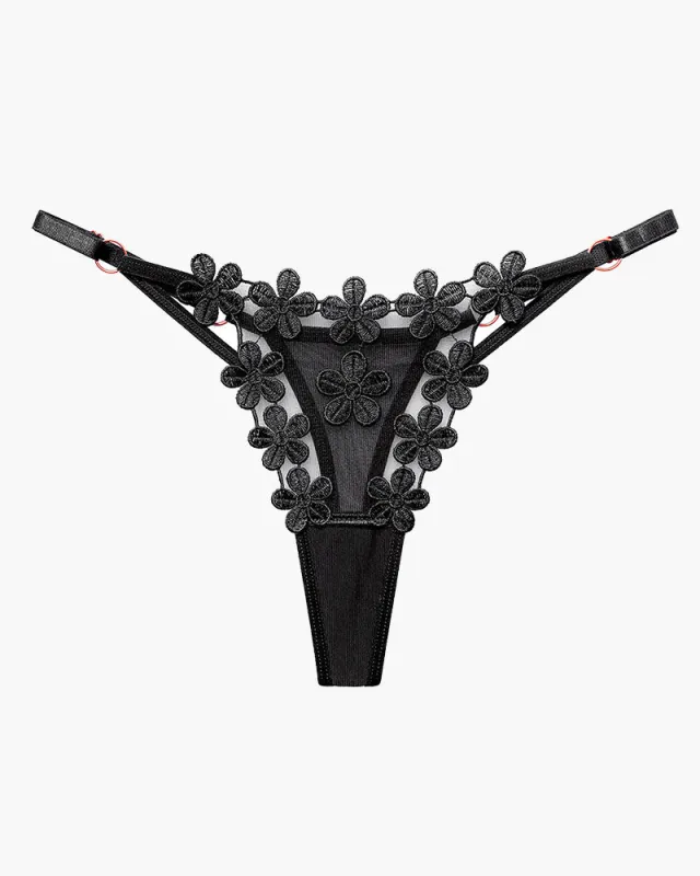 Flower Embroidery Mesh Lace Panties made by Avid Love