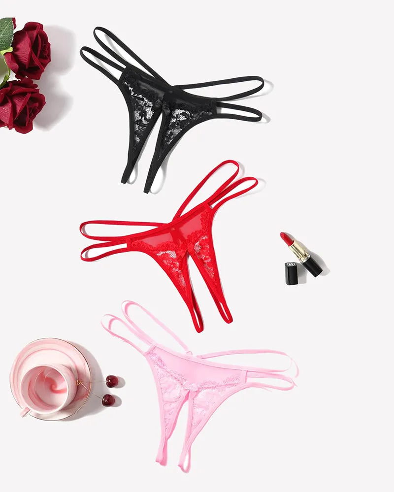 Lace Panties Floral Lace Briefs G-String sold by Avid Love product image thumbnail 2