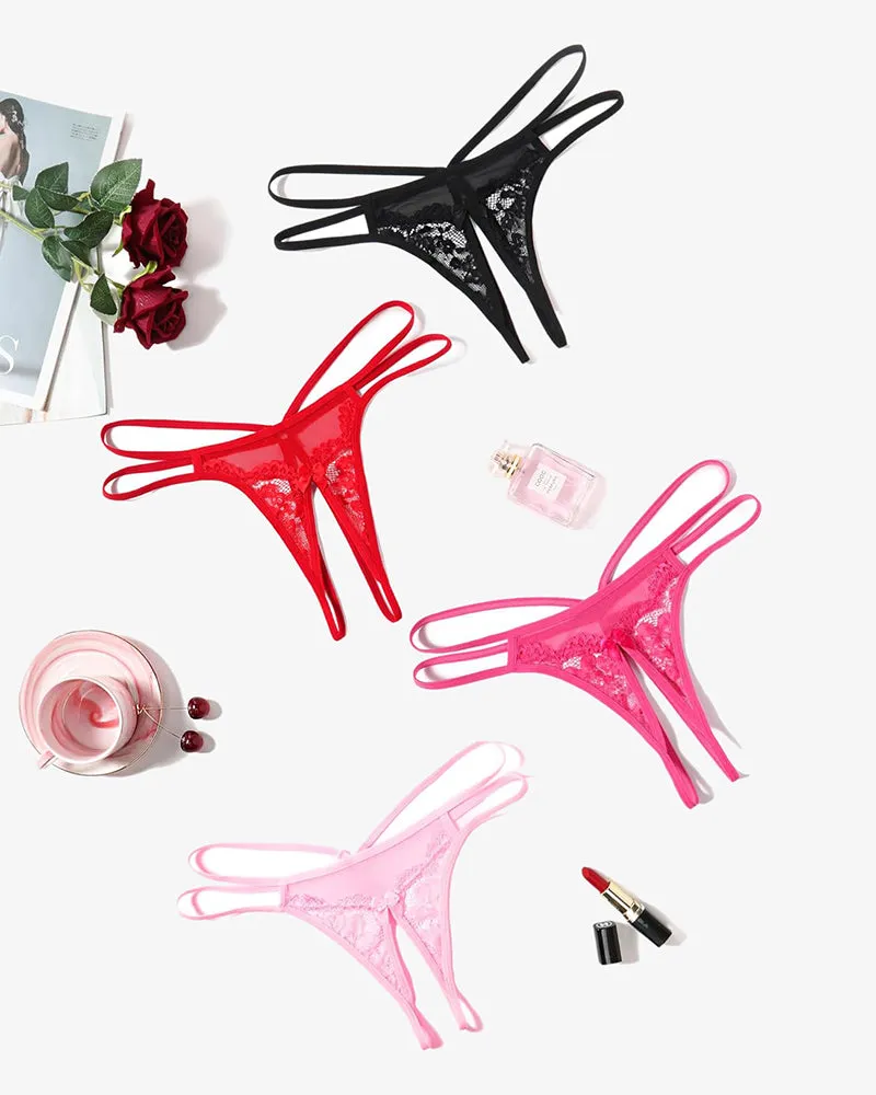 Lace Panties Floral Lace Briefs G-String sold by Avid Love