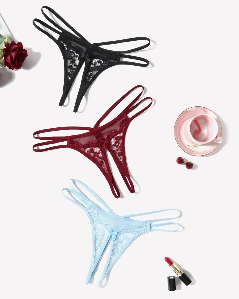 Lace Panties Floral Lace Briefs G-String sold by Avid Love product image thumbnail 3