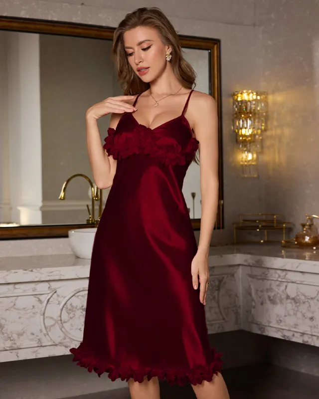 Satin Lace Patchwork Nightdress made by Avid Love