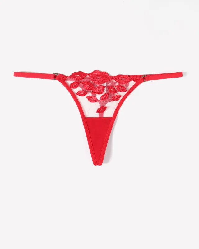 Kiss Print Embroidery Panty sold by Avid Love