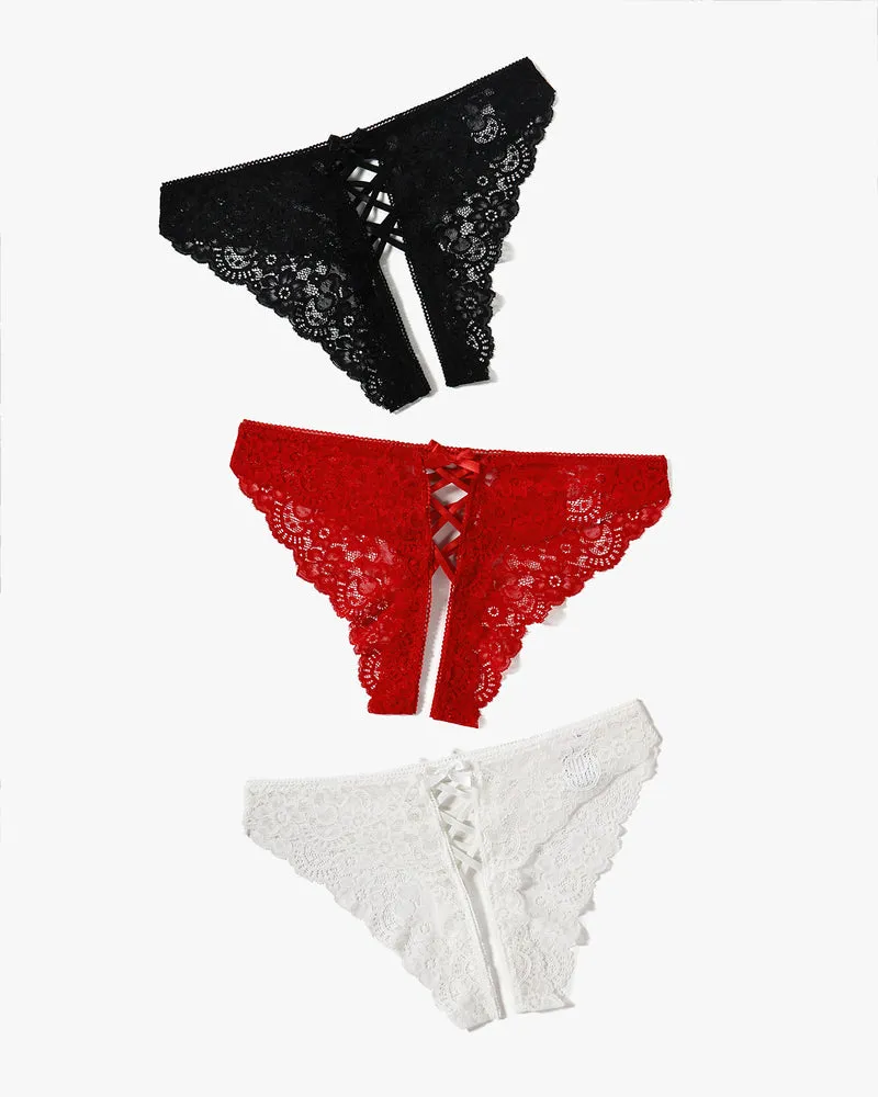 Criss Cross Lace Hipster Panty sold by Avid Love product image thumbnail 4