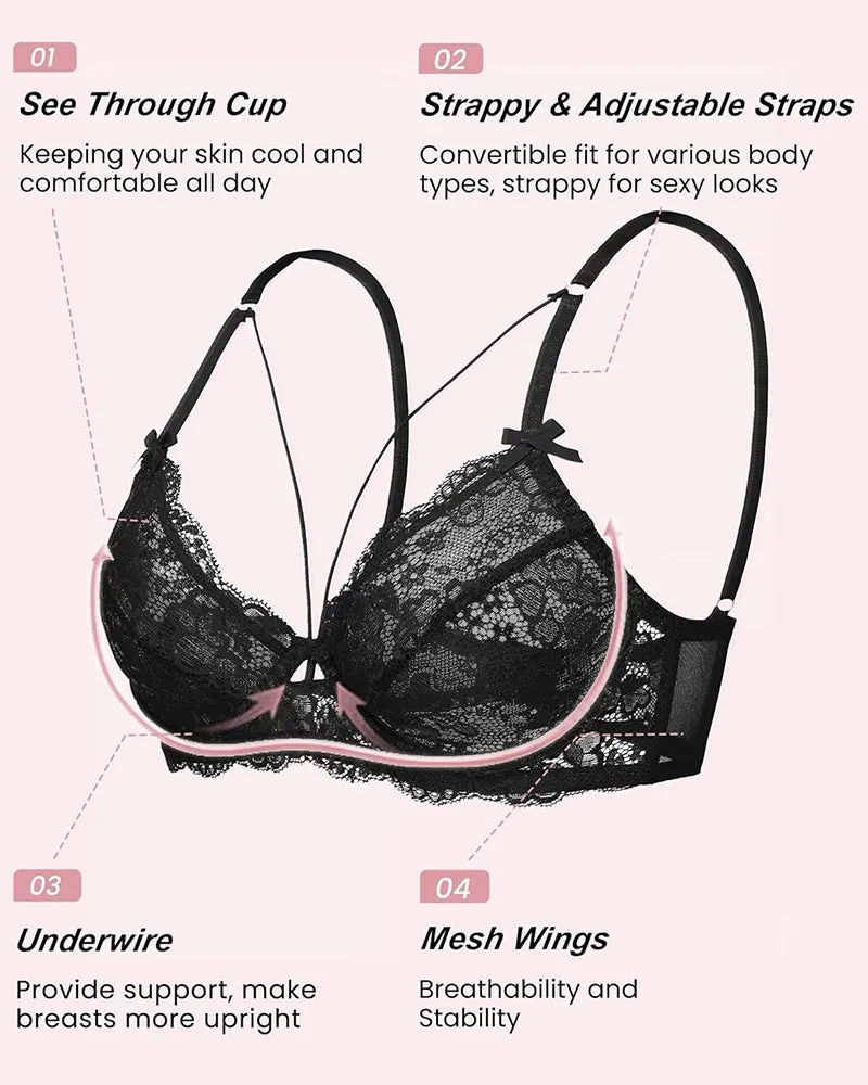 Lace Unlined Strappy Bras sold by Avid Love product image thumbnail 4