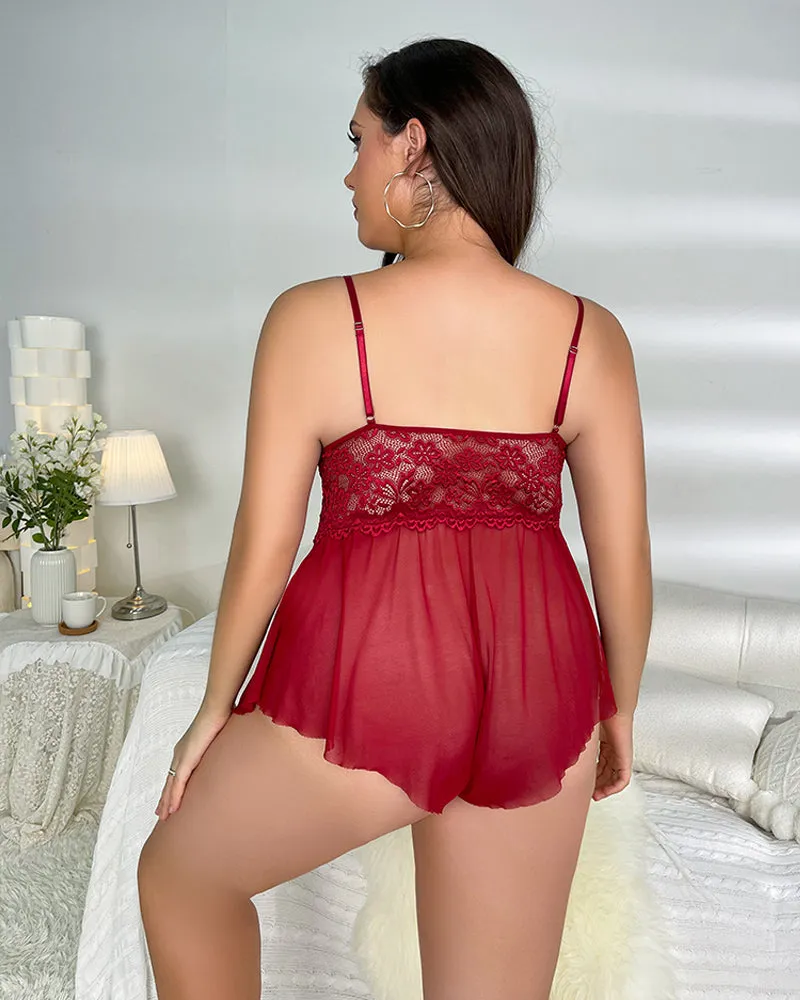 Plus Size Mesh Sheer Bodysuit Lingerie sold by Avid Love product image thumbnail 2