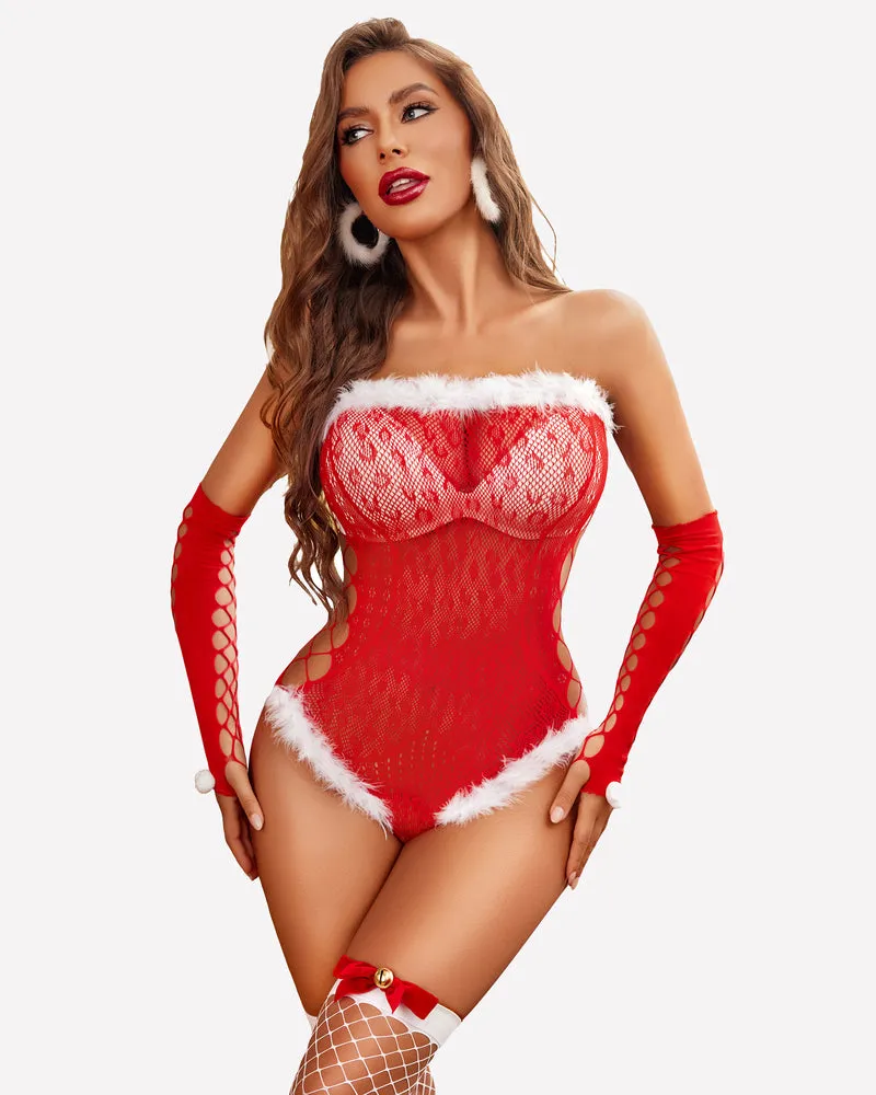 Santa Fishnet Teddy with Gloves sold by Avid Love product image thumbnail 5