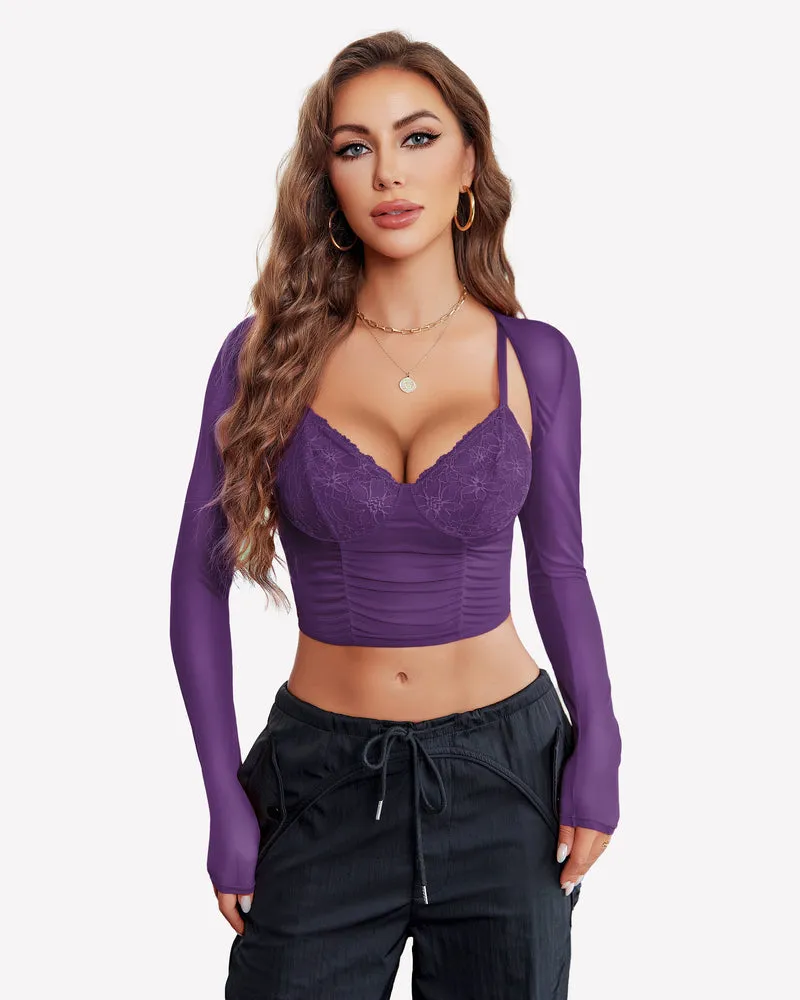 Mesh Crop Top 2 Pieces Sets sold by Avid Love product image thumbnail 3