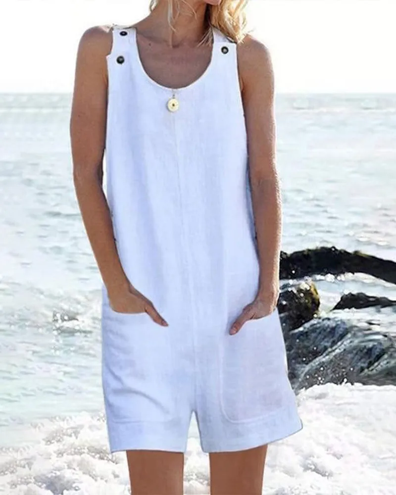 Pocket Buttons Shorts Jumpsuit sold by Avid Love product image thumbnail 2