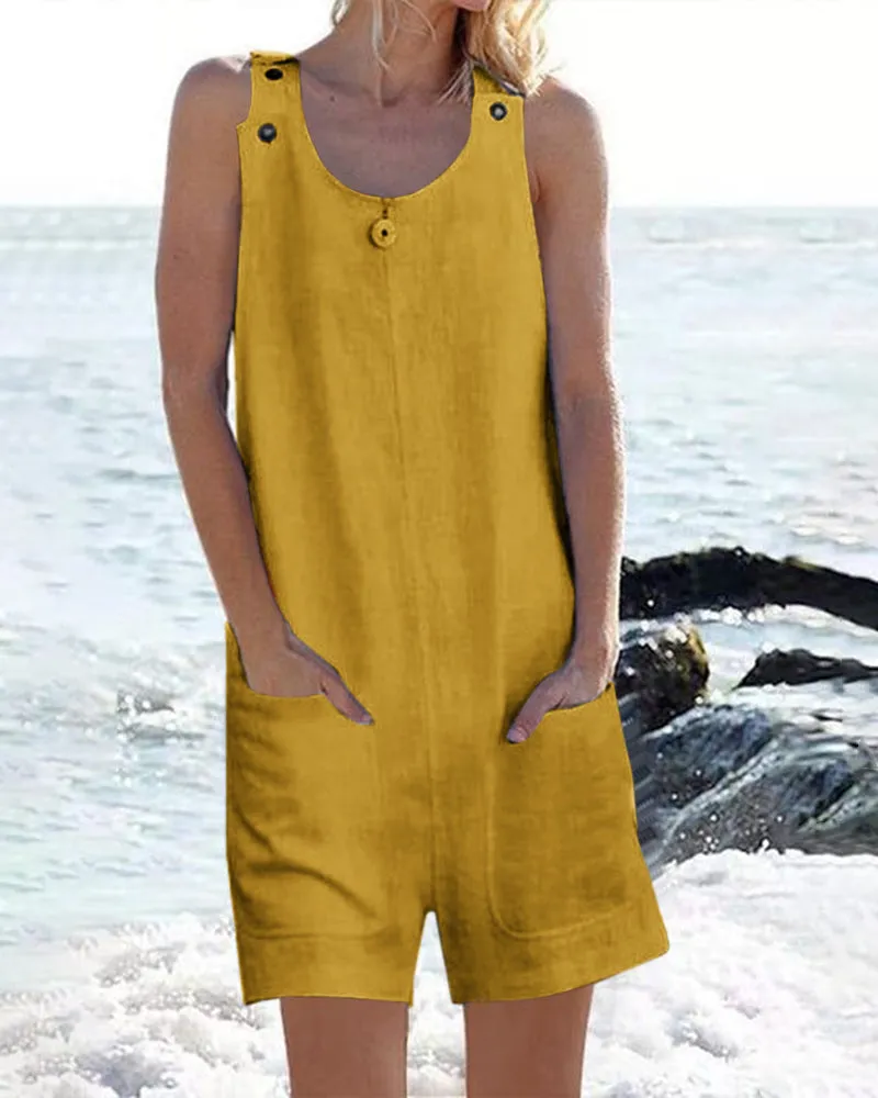 Pocket Buttons Shorts Jumpsuit sold by Avid Love product image thumbnail 3