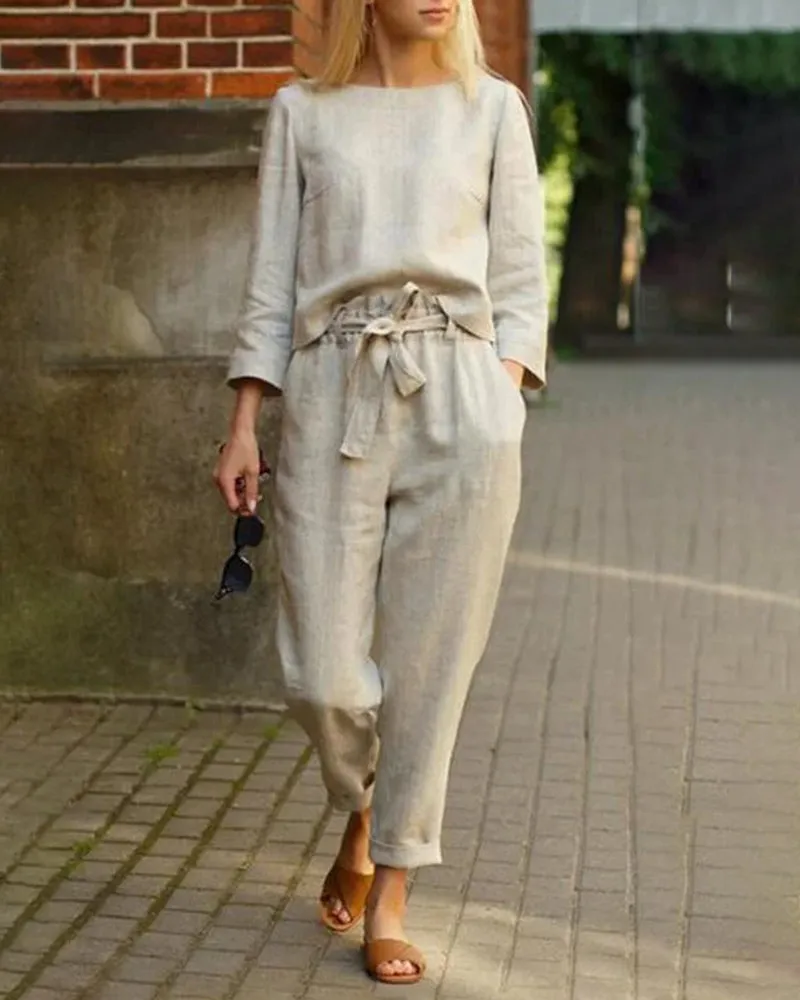 Two Piece Lace Up Pants Set sold by Avid Love product image thumbnail 2