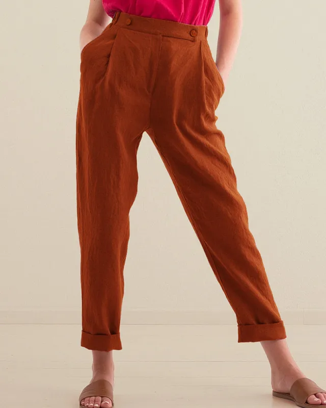 High Waist Trousers with Pockets made by zeagoo