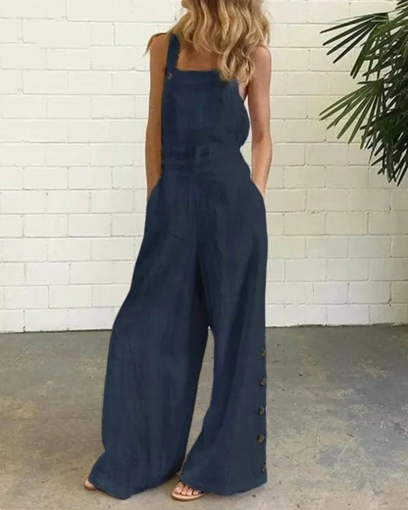 Wide Leg Bib Pants Rompers sold by Avid Love product image thumbnail 4
