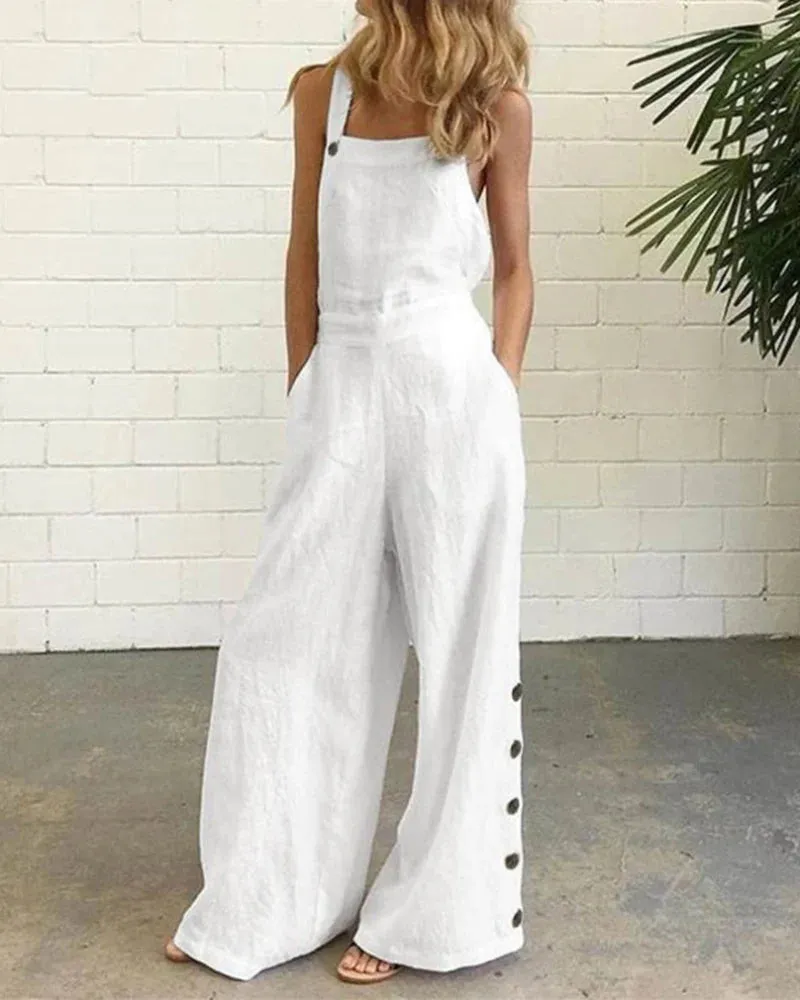 Wide Leg Bib Pants Rompers sold by Avid Love