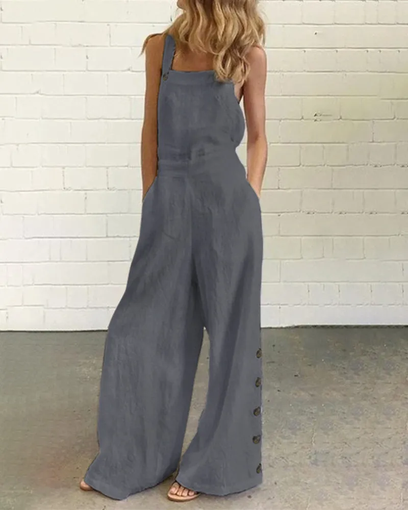 Wide Leg Bib Pants Rompers sold by Avid Love product image thumbnail 2