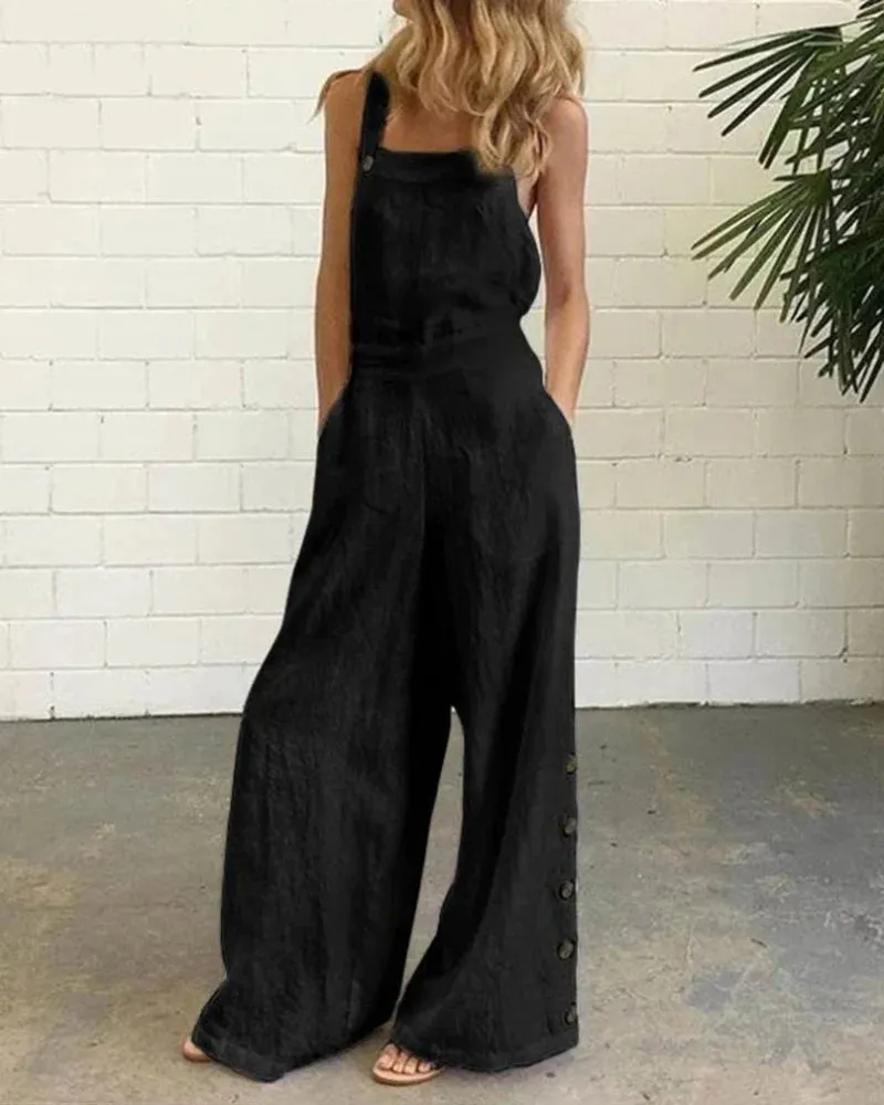 Wide Leg Bib Pants Rompers sold by Avid Love product image thumbnail 3