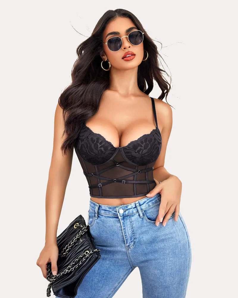 Tank Top Lace Corset with Thong sold by Avid Love product image thumbnail 2