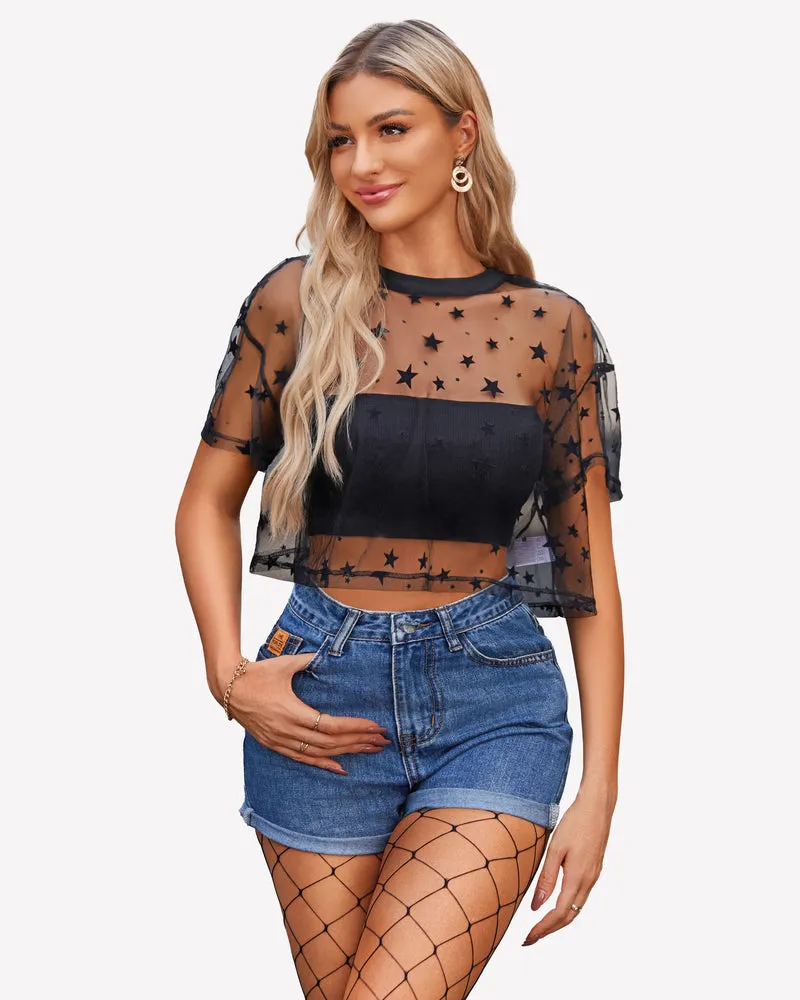 Mesh Tops See Through Shirts sold by Avid Love product image thumbnail 4