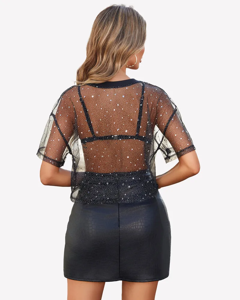 Mesh Tops See Through Shirts sold by Avid Love product image thumbnail 3