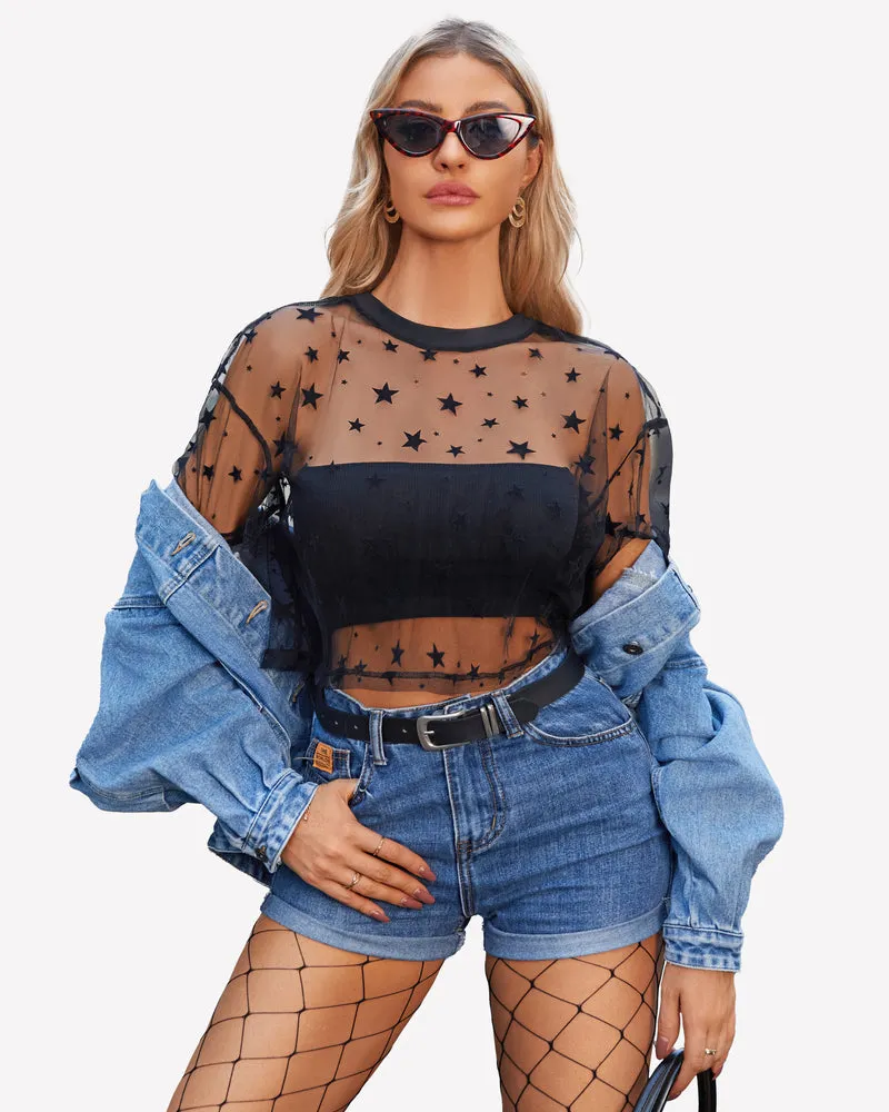Mesh Tops See Through Shirts sold by Avid Love product image thumbnail 5