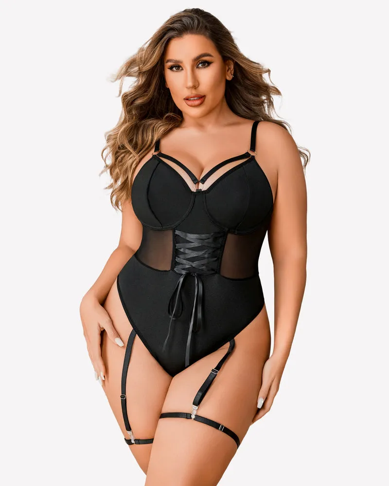 Plus Size Bodysuit with High Slit dress sold by Avid Love product image thumbnail 2
