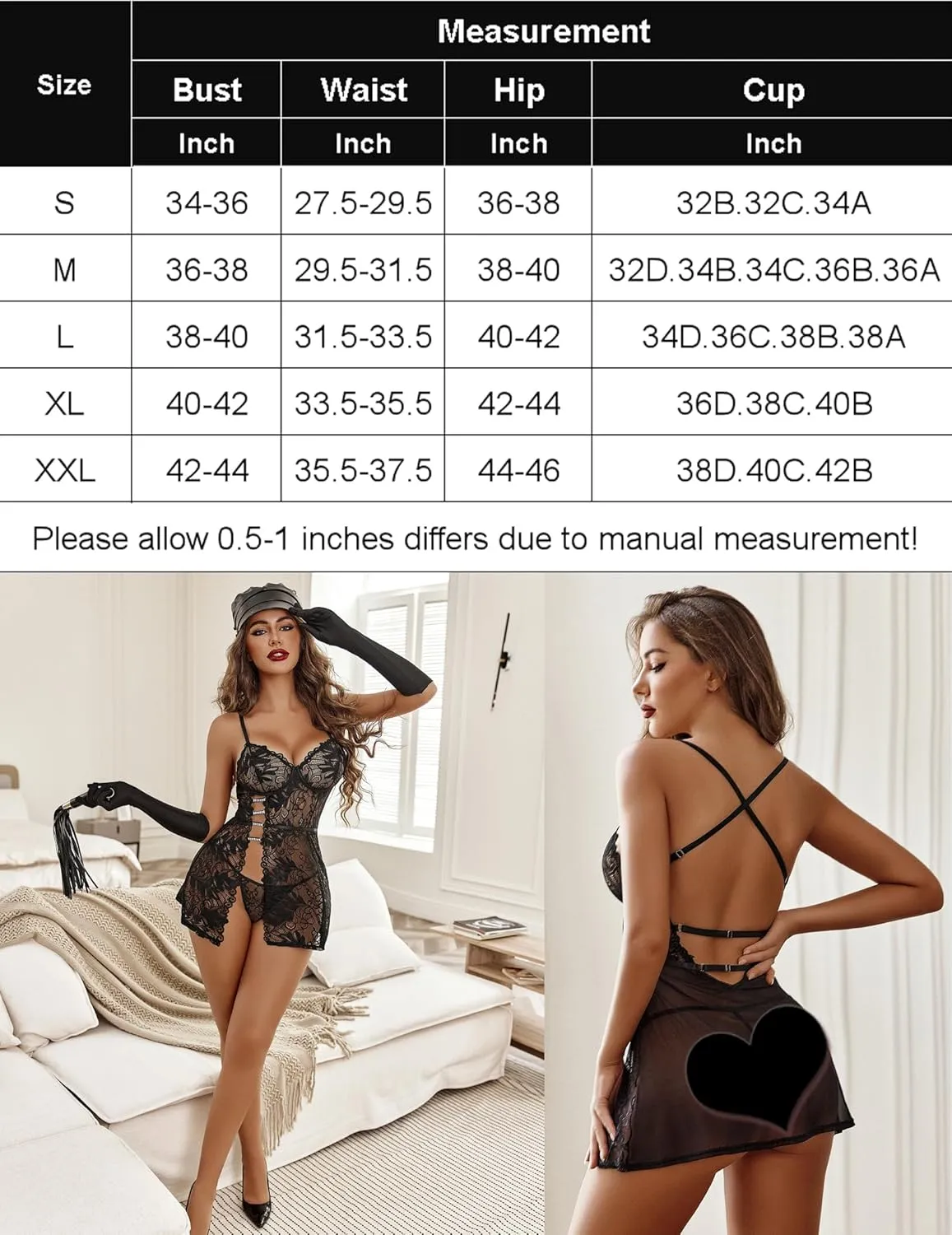 Lace Cute Chemise Dress with Thongs sold by Avid Love product image thumbnail 4