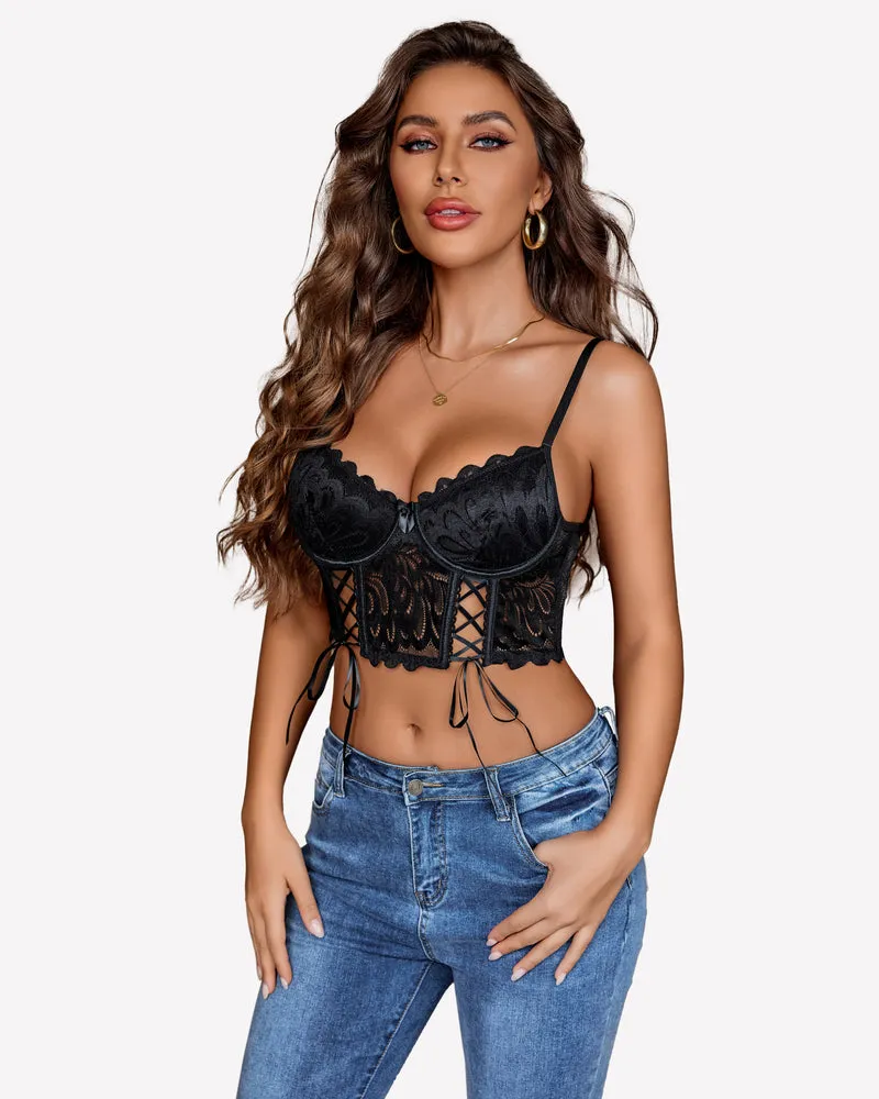 Lace Bralette Underwire Corset Tops sold by Avid Love product image thumbnail 2