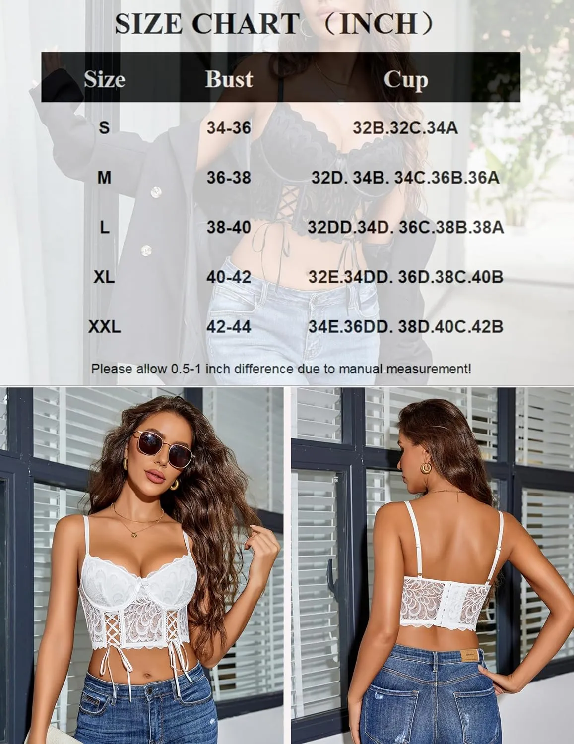 Lace Bralette Underwire Corset Tops sold by Avid Love product image thumbnail 4