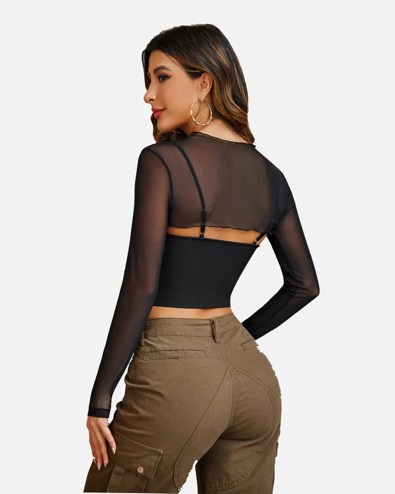 Mesh Crop Top with Cami Top Sets sold by Avid Love product image thumbnail 5