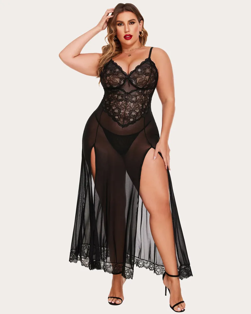 Christmas Plus Size Side Slits Dresses sold by Avid Love product image thumbnail 3