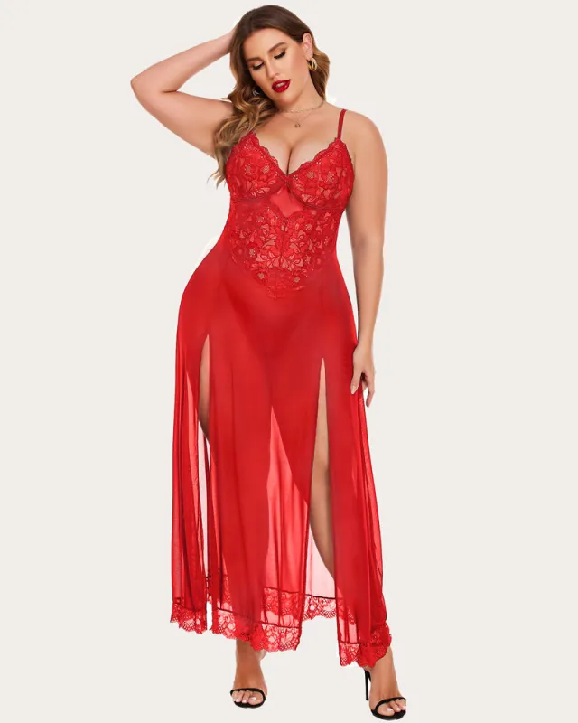 Christmas Plus Size Side Slits Dresses made by Avid Love