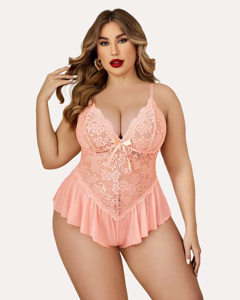 Plus Size Lingerie Lace Bodysuit sold by Avid Love product image thumbnail 3