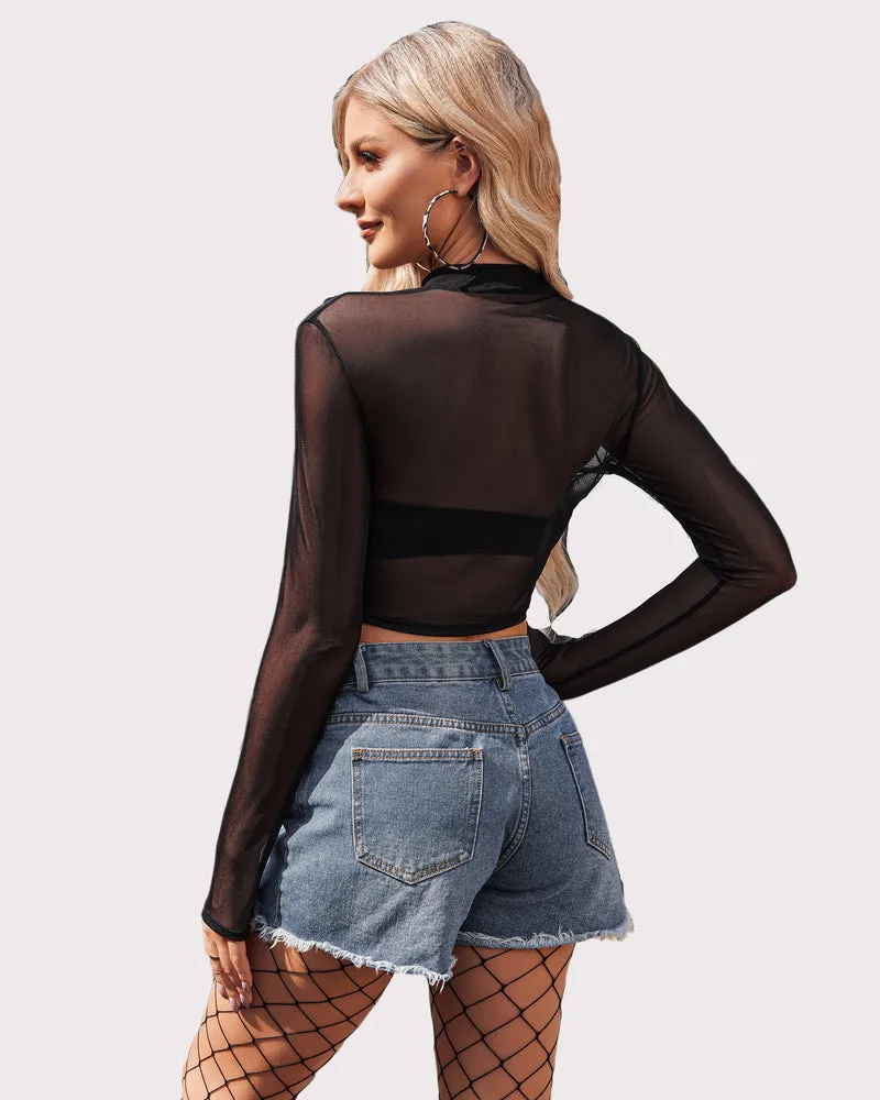 Mesh Y2K Crop Top sold by Avid Love product image thumbnail 5