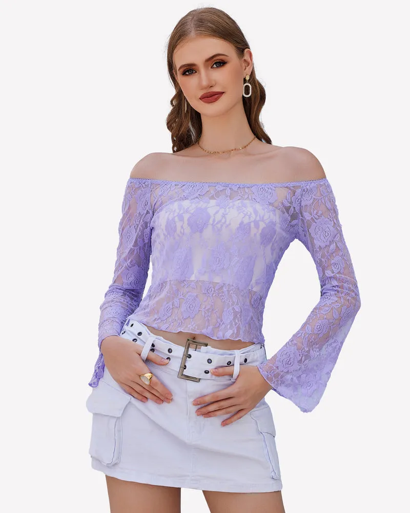 Lace Mesh Y2k Sheer Crop Tops sold by Avid Love product image thumbnail 5