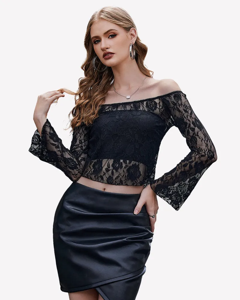 Lace Mesh Y2k Sheer Crop Tops sold by Avid Love product image thumbnail 2