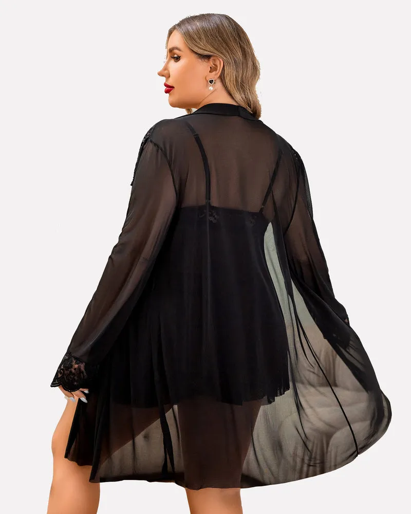 Plus Size Sleepwear Exotic Lace Lingerie Sets sold by Avid Love product image thumbnail 3