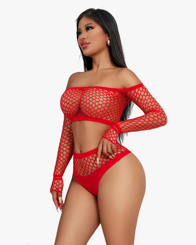 Fishnet Mesh 2 Piece Lingerie Set sold by Avid Love product image thumbnail 3