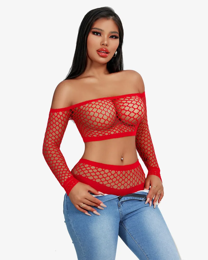 Fishnet Mesh 2 Piece Lingerie Set sold by Avid Love product image thumbnail 5